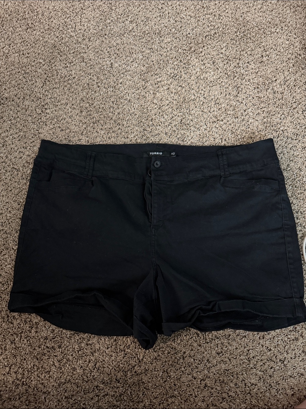 torrid Black Denim Cuffed Jean Shorts